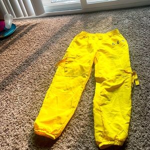 Bright yellow joggers size M